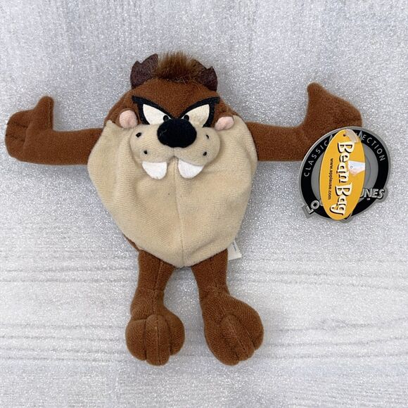 2x Tasmanian Devil TAZ Bean Bag Plush Figure Looney Tunes Applause 1997 w/ Tags - Picture 2 of 9